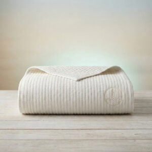 Tidewater quilted cotton coverlet in chalk white